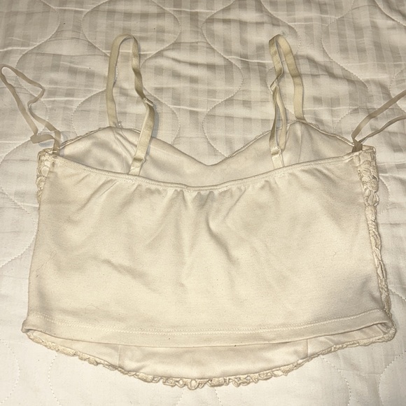Crème Crop Top with a floral design - Small - Picture 4 of 5